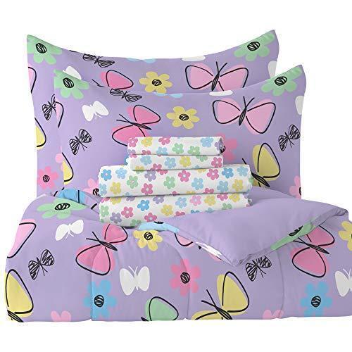 Full Dream Factory Sweet Butterfly 7-piece Bed in a Bag Bedding Set