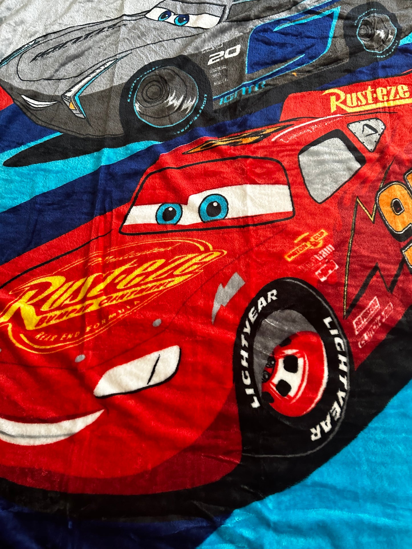 Cars Soft Plush 60"x80" Twin Size Blanket "Winning At Full Speed"