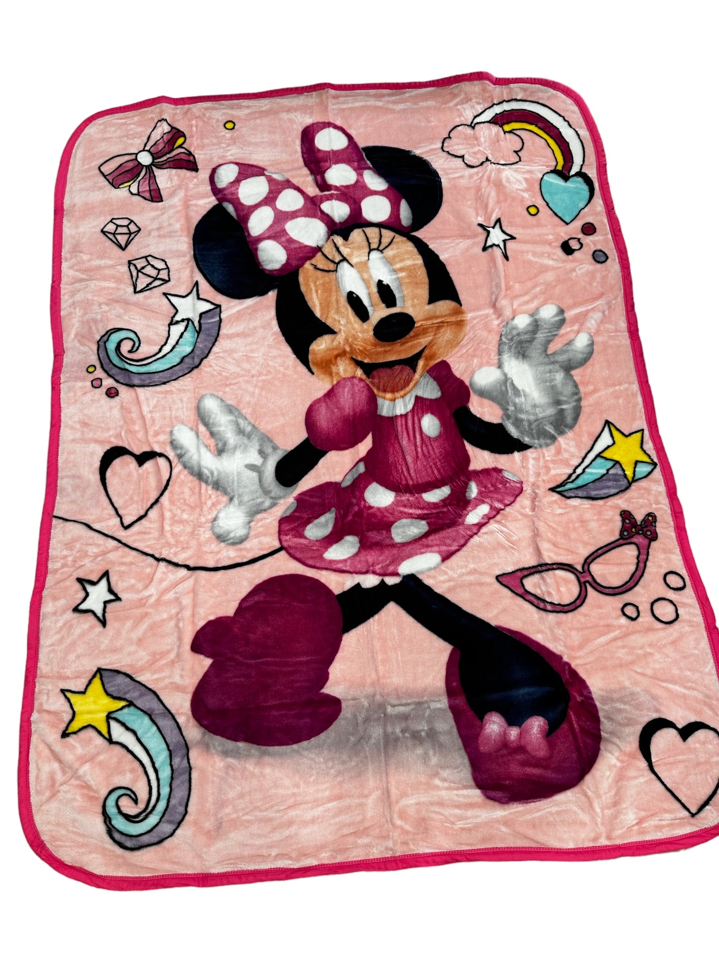 Minnie Mouse Shooting Stars Soft Plush Twin Size 60"x80" Plush Blanket