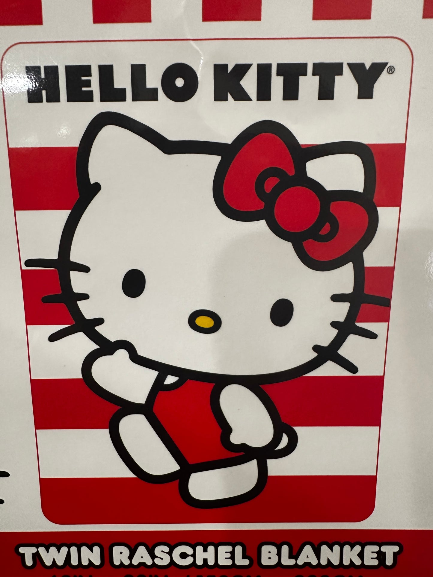 Hello Kitty  Stripes Twin 60"x80" Extra Soft Plush Blanket