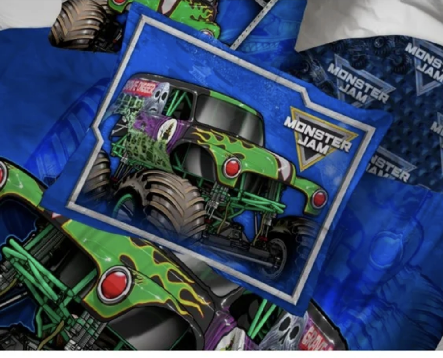 Monster Jam Twin/Full Reversible Comforter and Sham 2 piece set