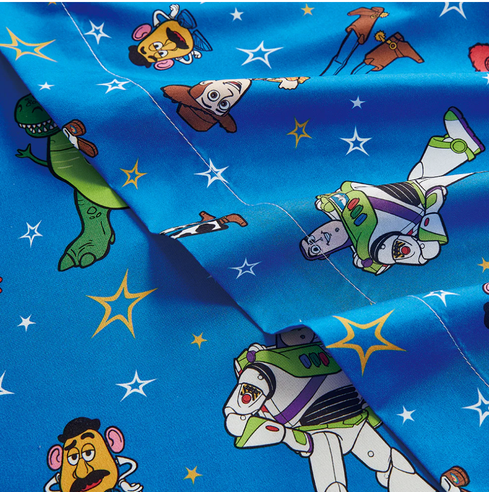 Toy Story Twin Size Sheet Set 3 Pieces Kids Set "Characters and Stars"
