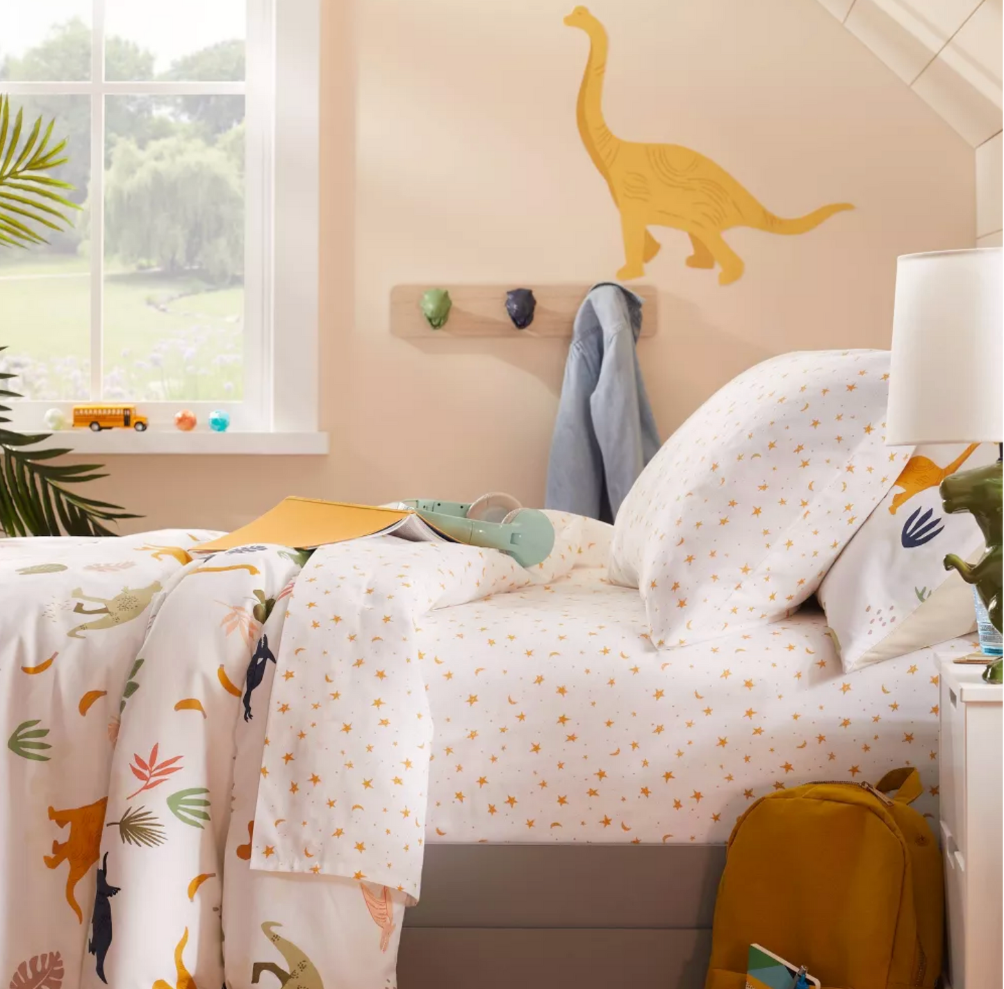 4 Pieces Full Size Moon And Stars Sheet Set 100% Cotton