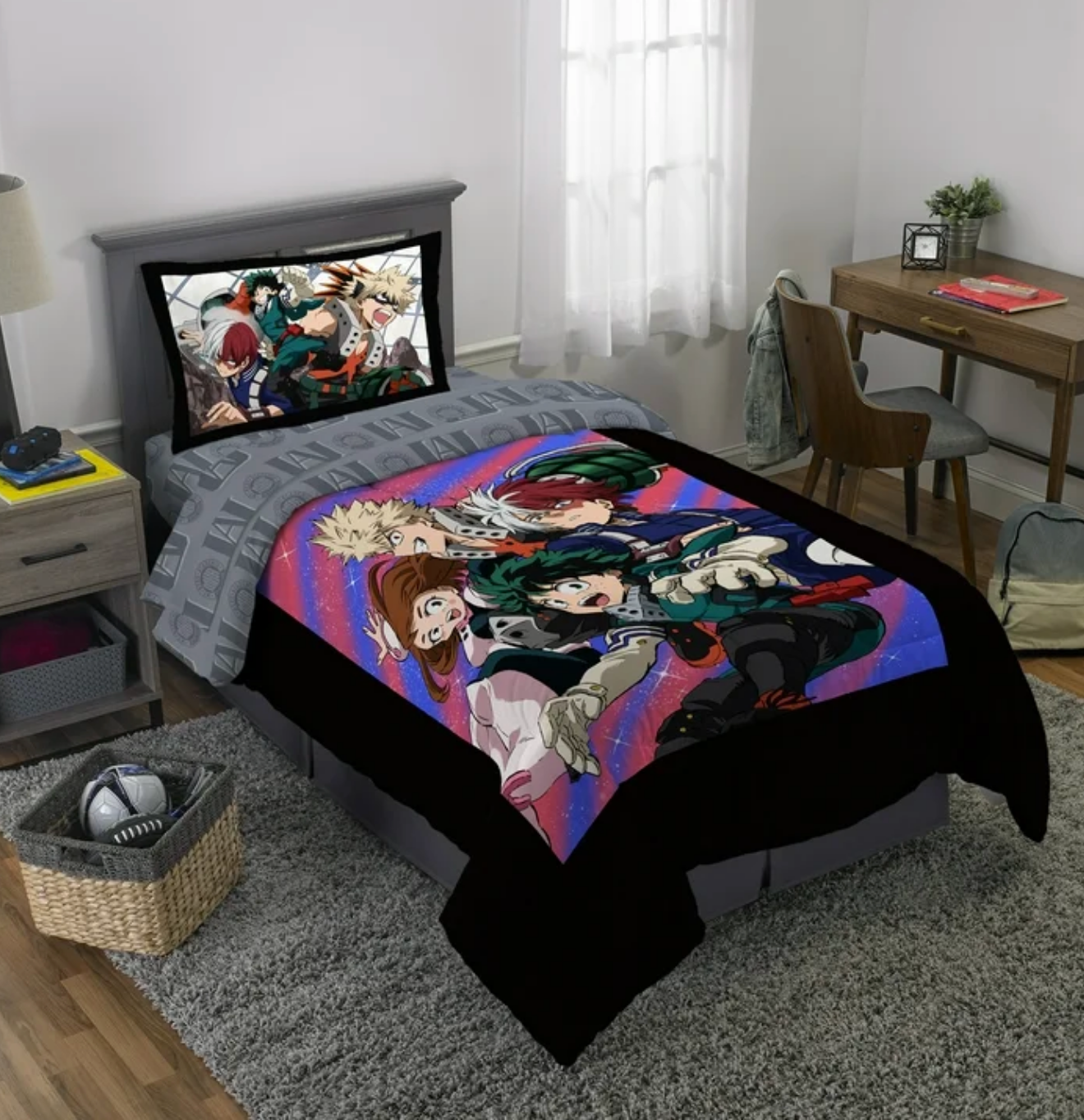 My Hero Academia Kids Twin Bed in a Bag, Comforter and Sheets