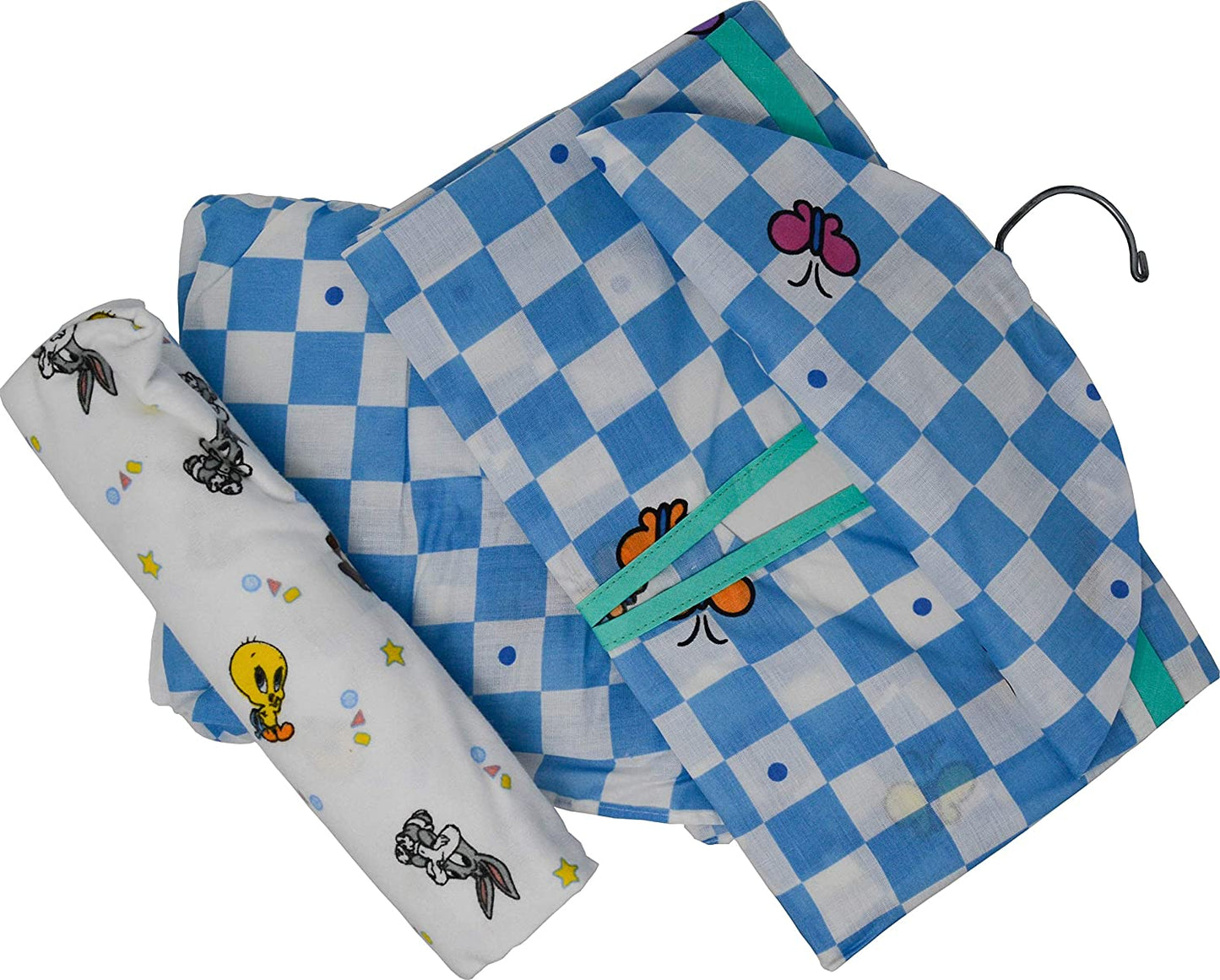 Baby Looney Tunes Garden Party 3 Piece Accessory Set - Crib Skirt, Flannel Receiving Blanket, Diaper Stacker