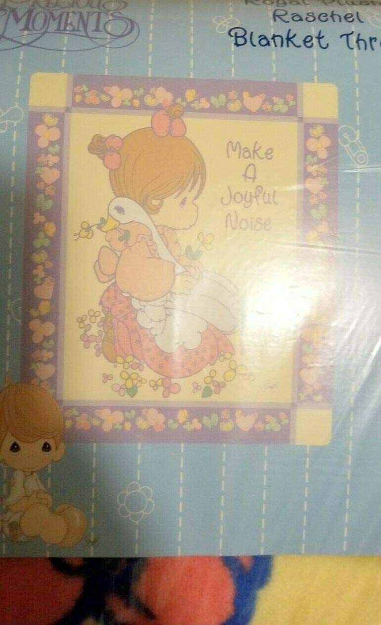 Precious Moments "Make a Joyful Noise" Girl and Goose 50”x60” Plush Blanket Throw Thick and Super Warm