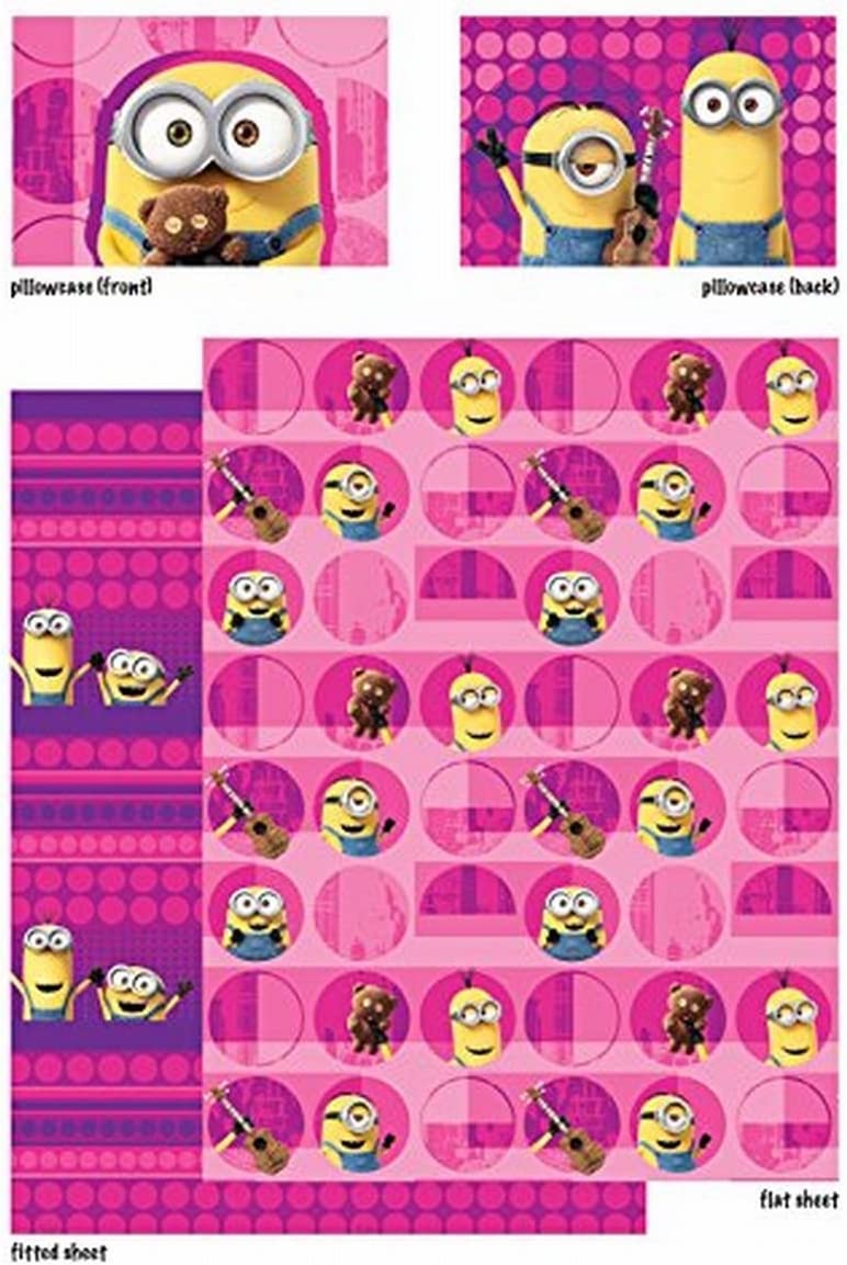 Dream Works Despicable Me Minion Girls Twin Sheets Set 3 Pieces