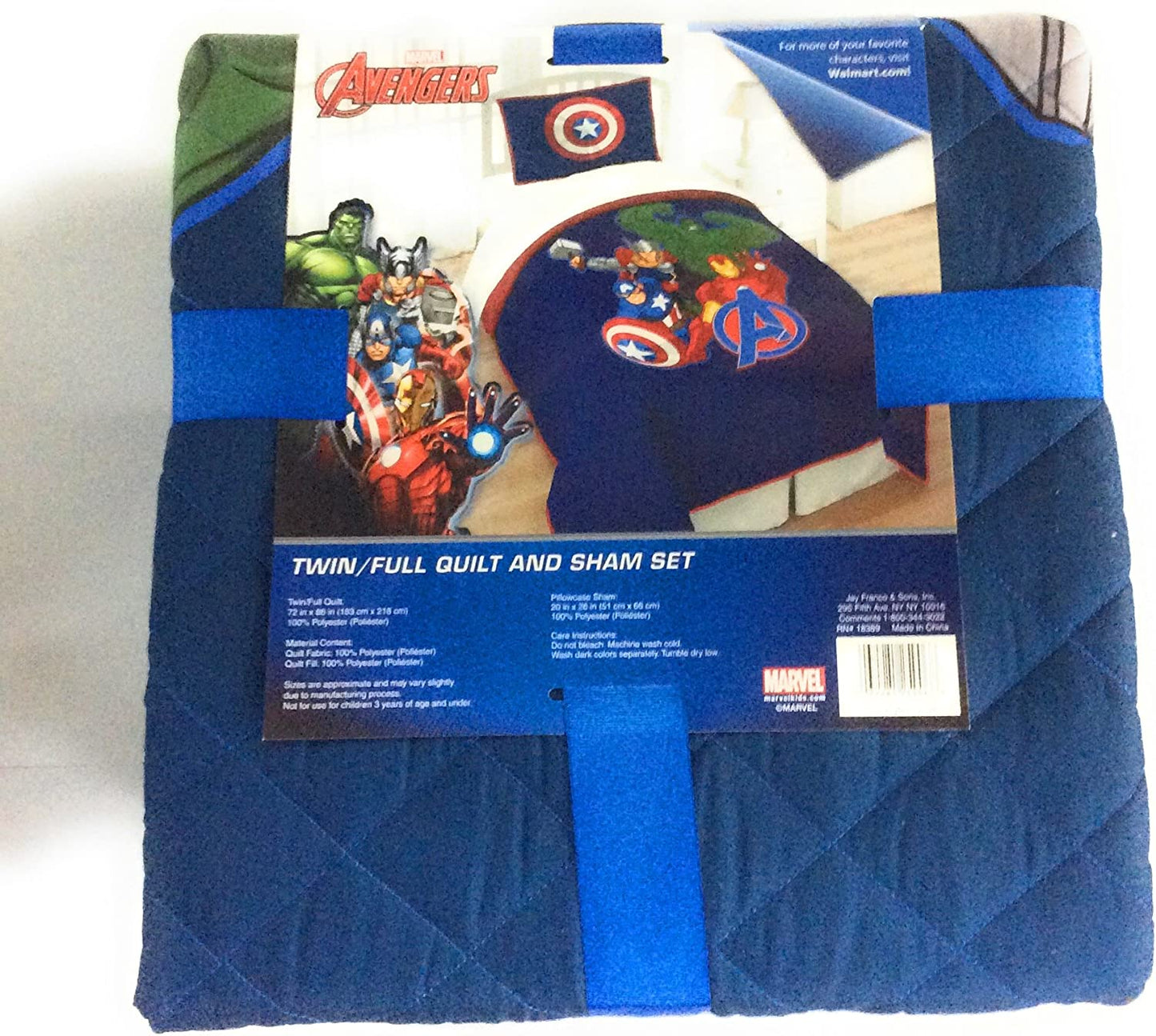 Marvel Avengers Twin-Full Sized Bedspread Quilt and Sham Set