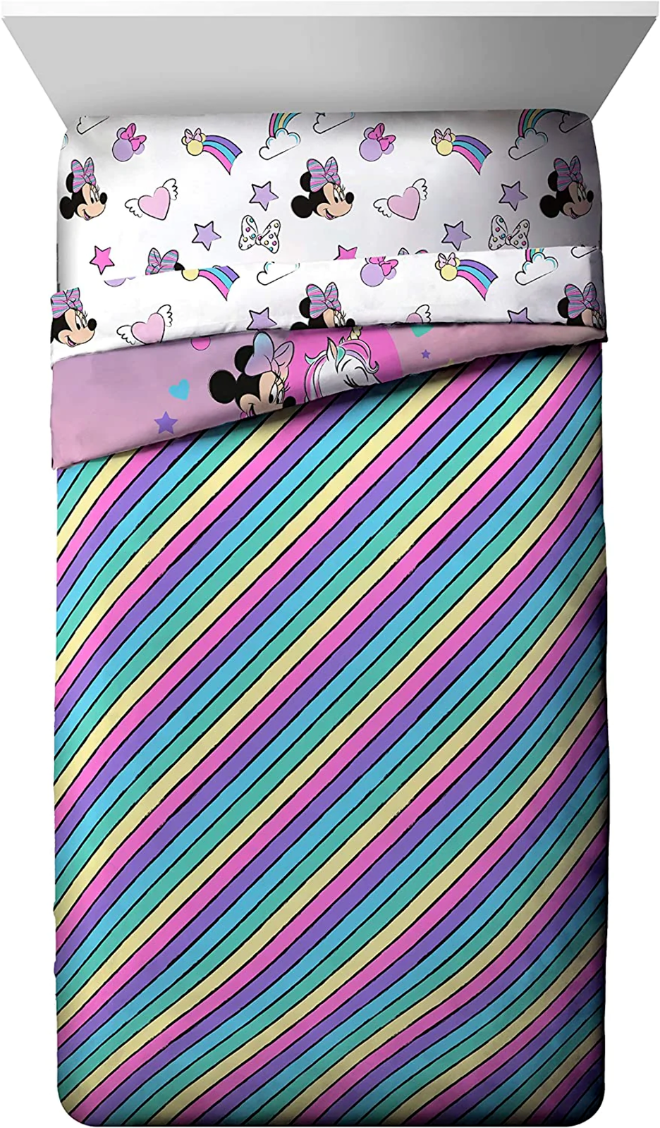 Minnie Mouse Unicorn Dreams 4 Piece Twin size Comforter Bedding Set
