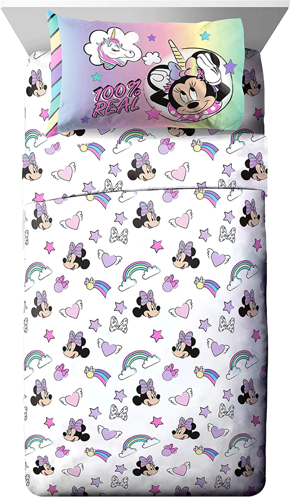 Minnie Mouse Unicorn Dreams 4 Piece Twin size Comforter Bedding Set