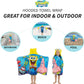 Bath or Beach Hooded Towel Wrap 24"x50" SpongeBob SquarePants Kids Cotton Terry Towel