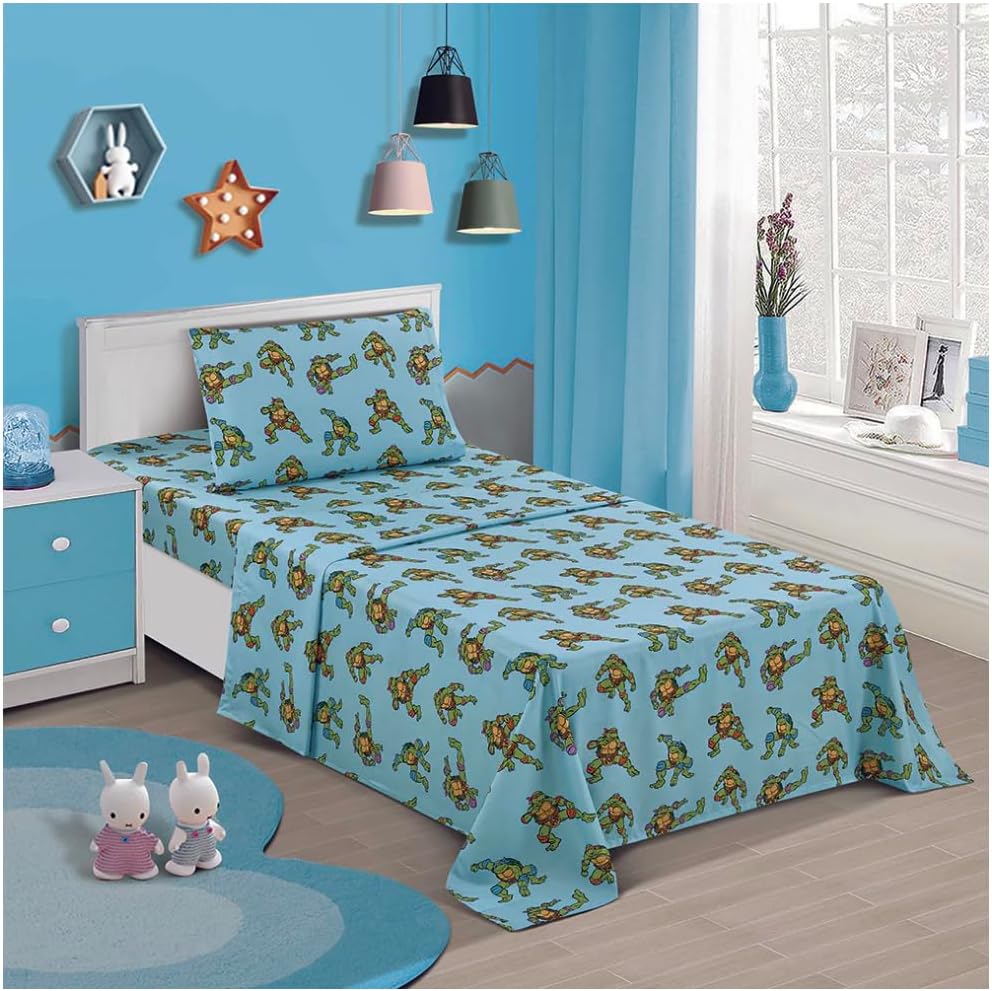 TMNT Ninja Turtles Twin Size Sheet Set 3 Pieces Kids Set