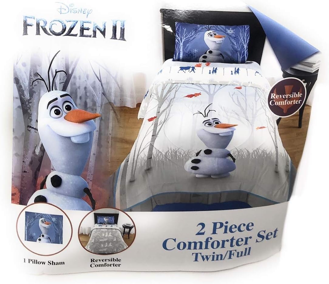 Twin/Full Reversible Comforter Sham Set Olaf Frozen II