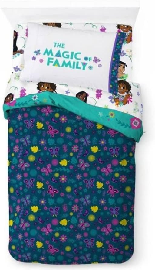 Encanto Sister Magic Reversible Twin Comforter Set 4 Piece Bed in a Bag