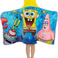Bath or Beach Hooded Towel Wrap 24"x50" SpongeBob SquarePants Kids Cotton Terry Towel
