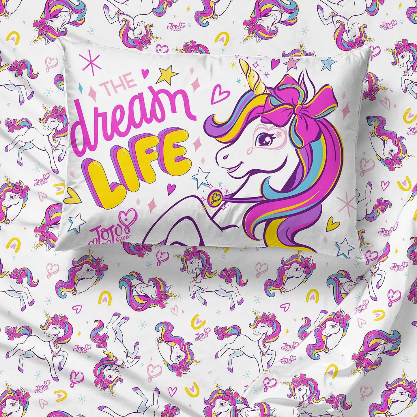 Nickelodeon JoJo Siwa Dream Unicorn 3 Piece Twin Sheet Set
