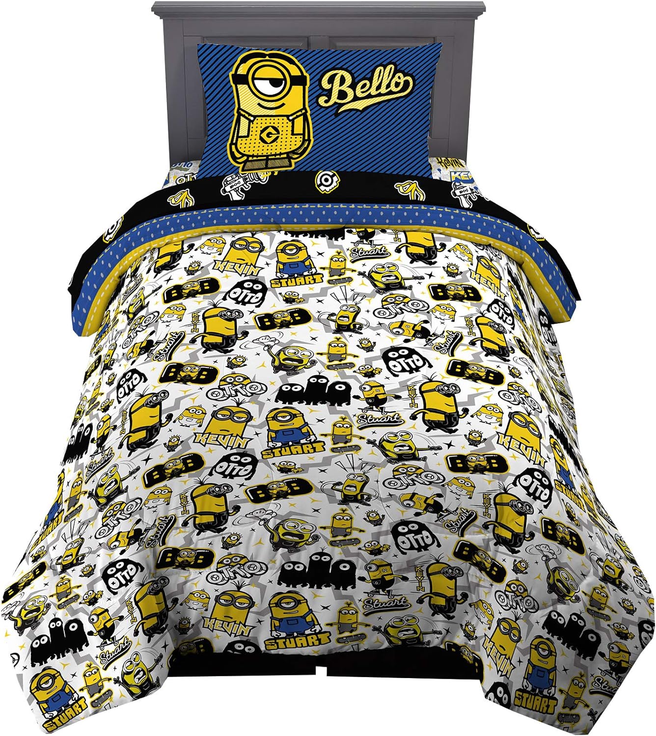 Minions The Rise Of Gru Twin Comforter Set 4 Piece Bed in a Bag