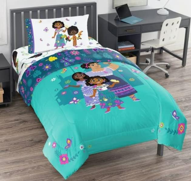 Encanto Sister Magic Reversible Twin Comforter Set 4 Piece Bed in a Bag
