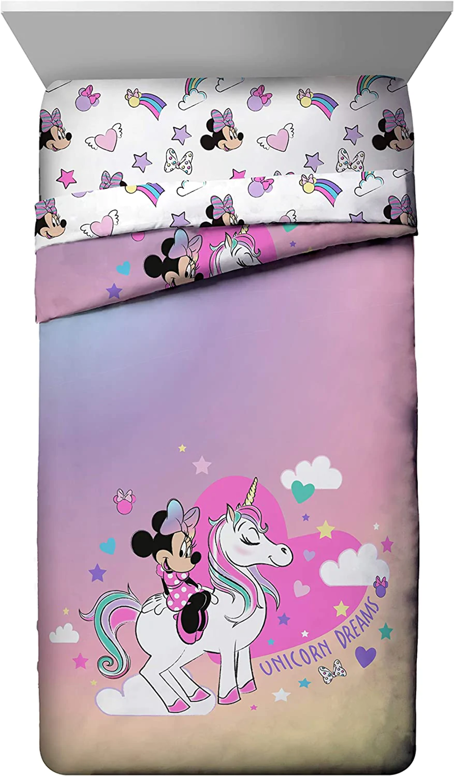 Minnie Mouse Unicorn Dreams 4 Piece Twin size Comforter Bedding Set