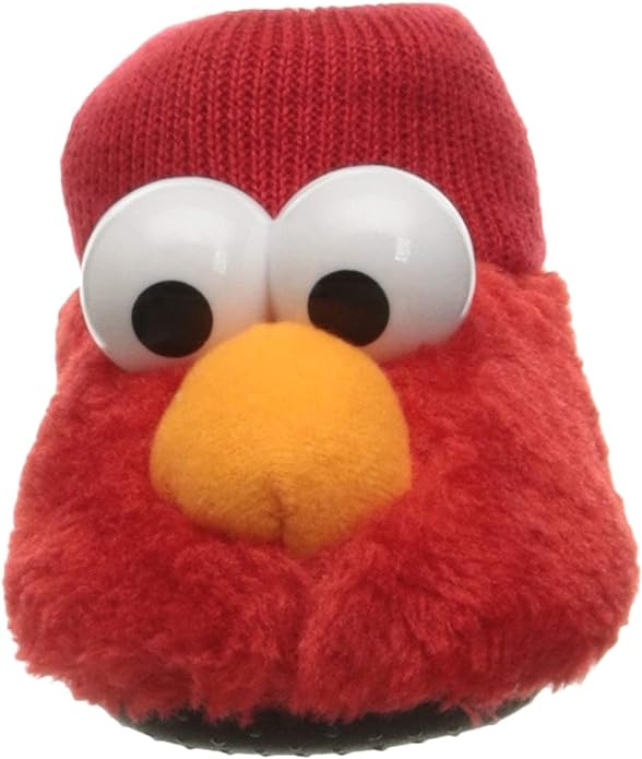 Sesame Street Unisex-Toddler ELMO Puppet Slipper, Red, 7/8 Child US Toddler
