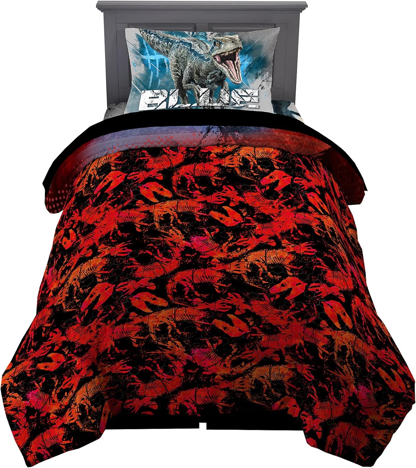 Comforter and Sheet Set 4 Piece Twin Size Bedding Jurassic World Super Soft Microfiber