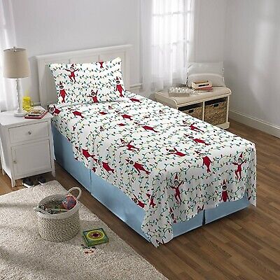 Twin 3 Pieces Elf on the Shelf Flannel Kids' Sheet Set
