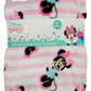 Disney Minnie Mouse  Stripes Soft Baby Blanket 1 Ply Fleece Throw