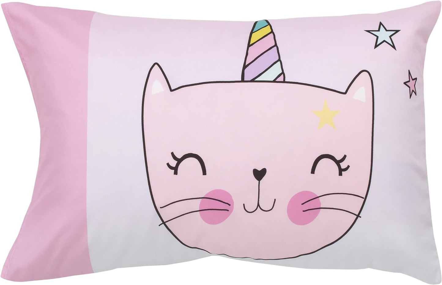 Caticorn Girl Power Pink Unicorn Toddler - Crib Size Bedding Comforter Set