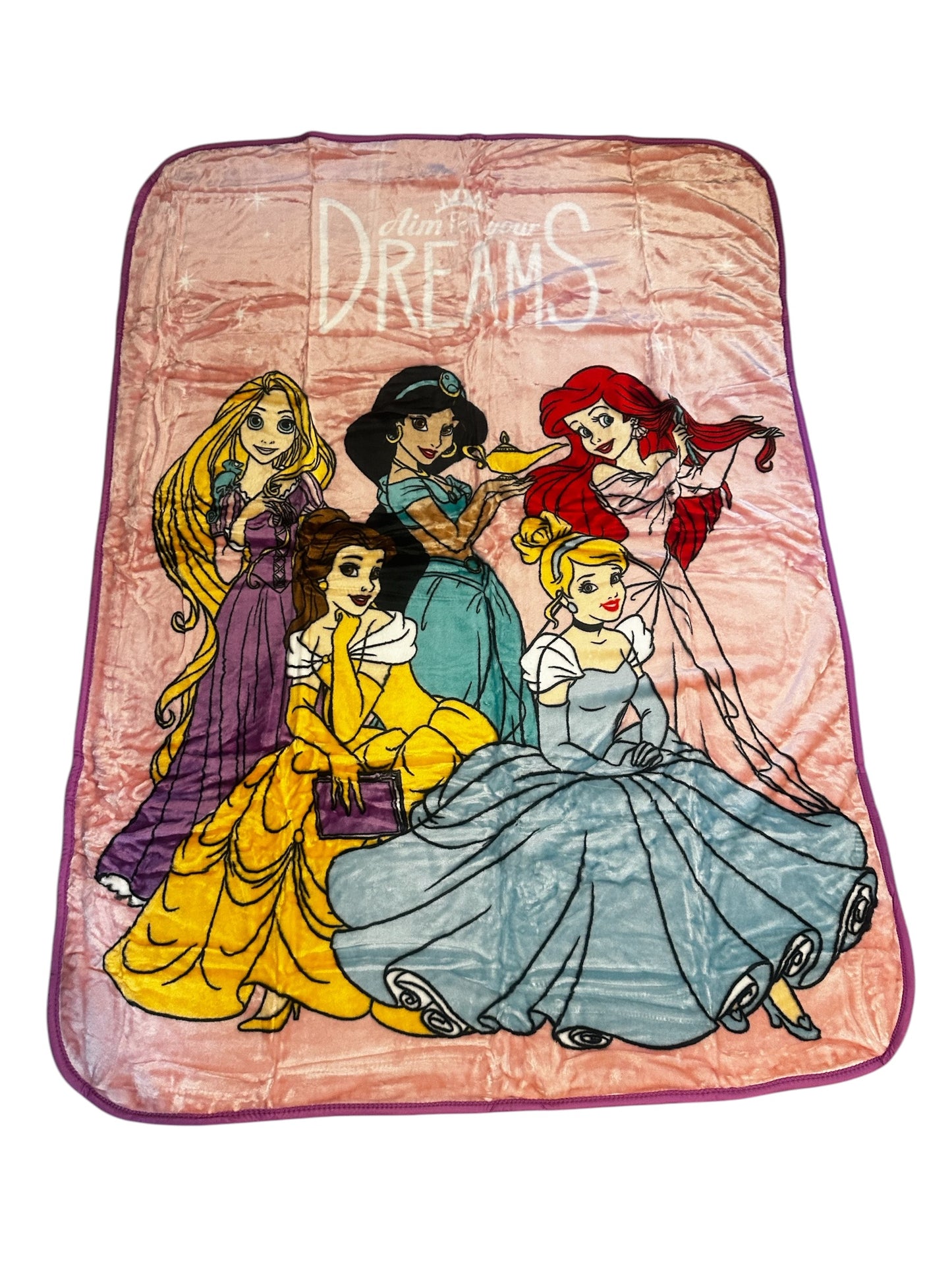 Disney Princess Extra Soft Plush 60"x80" Twin Size Blanket "Aim for Your Dreams"