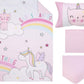 Caticorn Girl Power Pink Unicorn Toddler - Crib Size Bedding Comforter Set