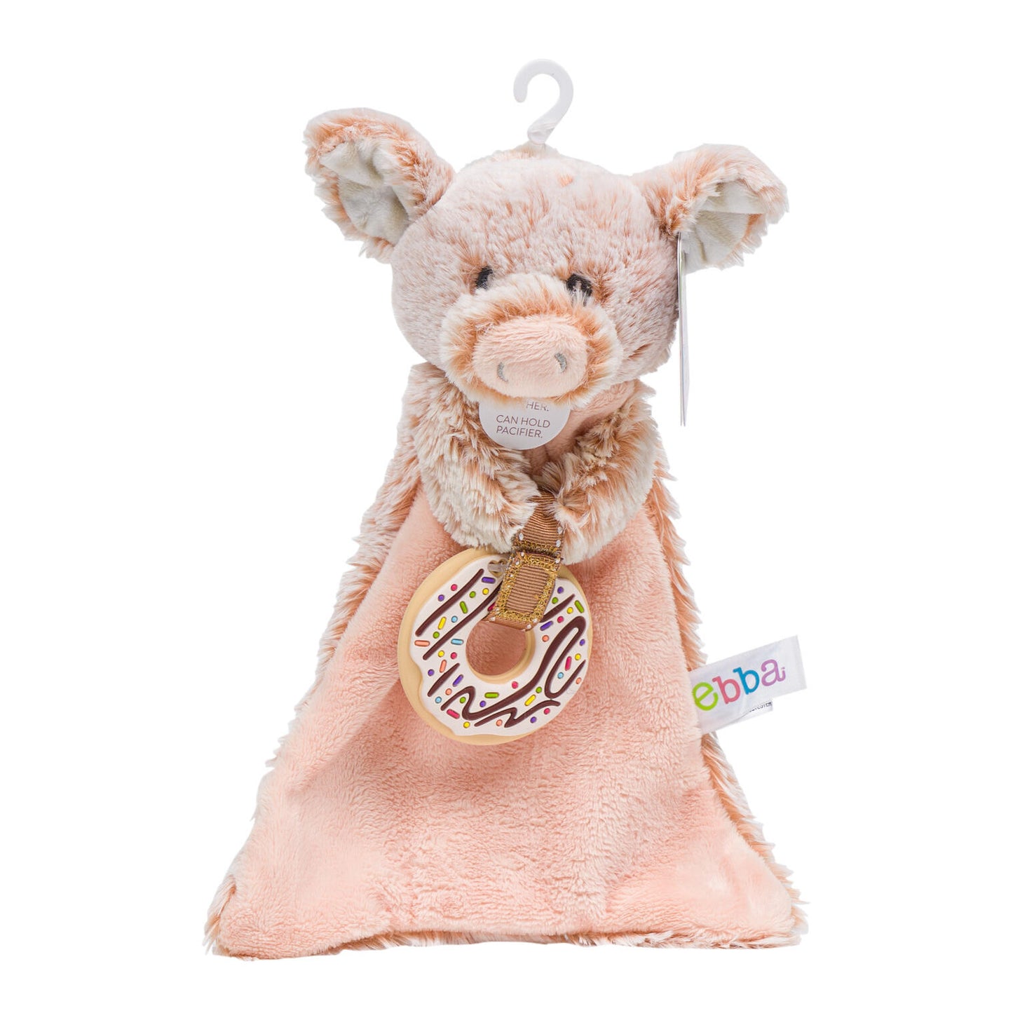 Security Blanket Ebba - Naturally Baby - Cuddle Peppy Plush W/ Teether- 10"