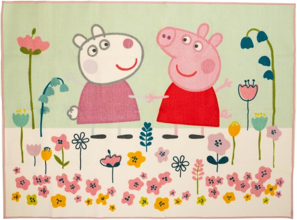 Peppa Pig & Suzie Kids Area Rug Room Decor 52" x 69" Non Skid Play Mat