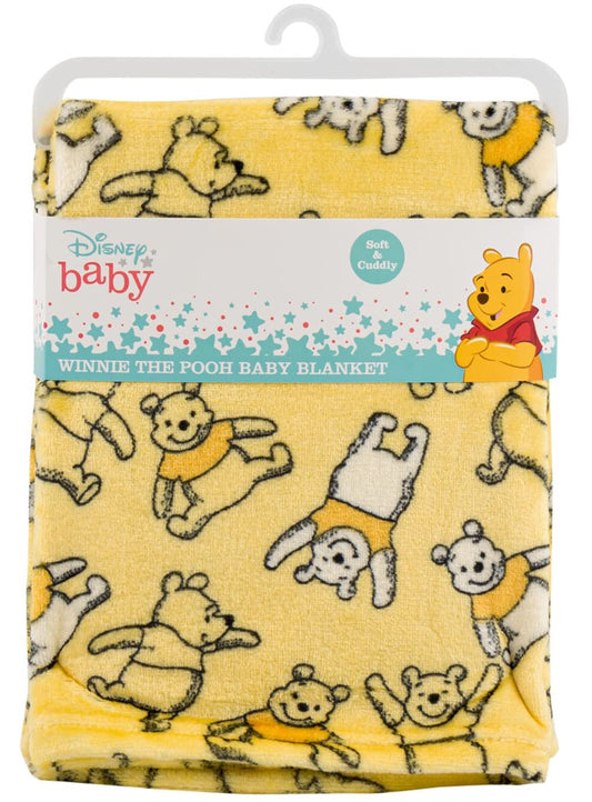 Disney Winnie The Pooh Soft Baby Blanket 1 Ply Fleece Throw "Happy Days"