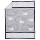 Nautica Kids Nursery Separates Appliqued Whale Crib Size Comforter, Gray/Navy/White