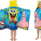 Bath or Beach Hooded Towel Wrap 24"x50" SpongeBob SquarePants Kids Cotton Terry Towel