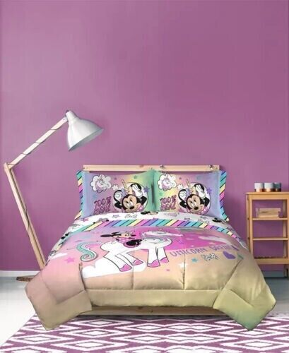 Minnie Mouse Unicorn Dreams 4 Piece Twin size Comforter Bedding Set