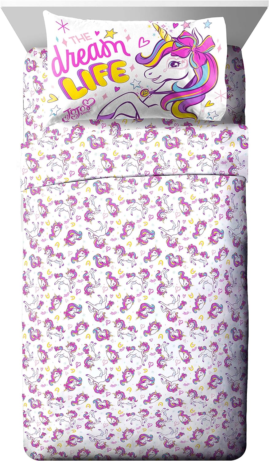 Nickelodeon JoJo Siwa Dream Unicorn 3 Piece Twin Sheet Set