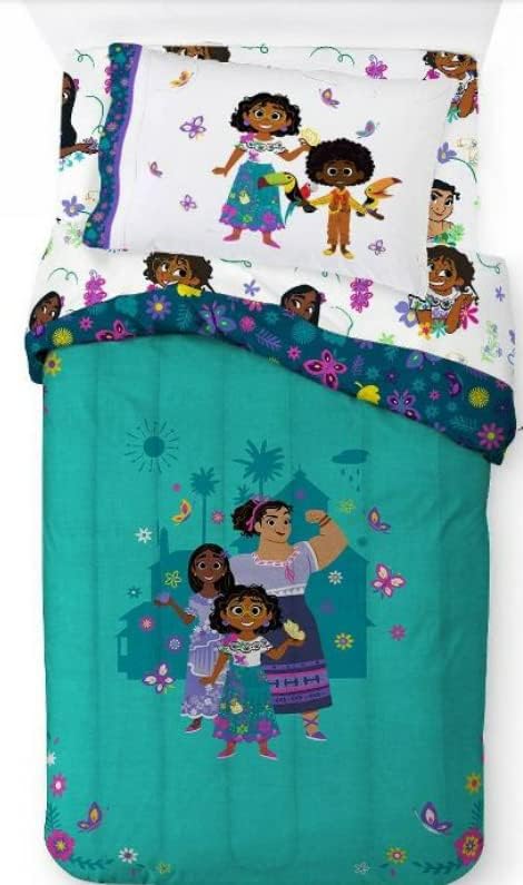 Encanto Sister Magic Reversible Twin Comforter Set 4 Piece Bed in a Bag