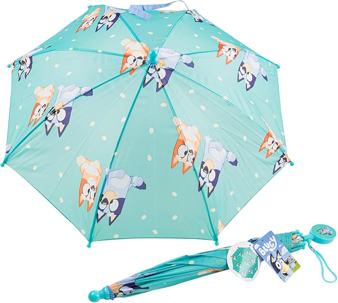 Bluey Green Stick Umbrella with Clamshell Handle 21"