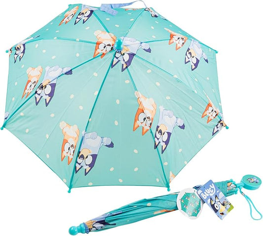 Bluey Green Stick Umbrella with Clamshell Handle 21"