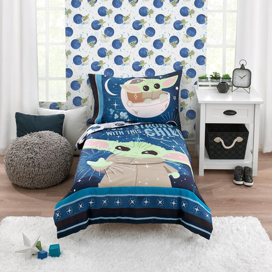 4 Pieces Star Wars "The Child" Toddler - Crib Size Bedding Comforter Set