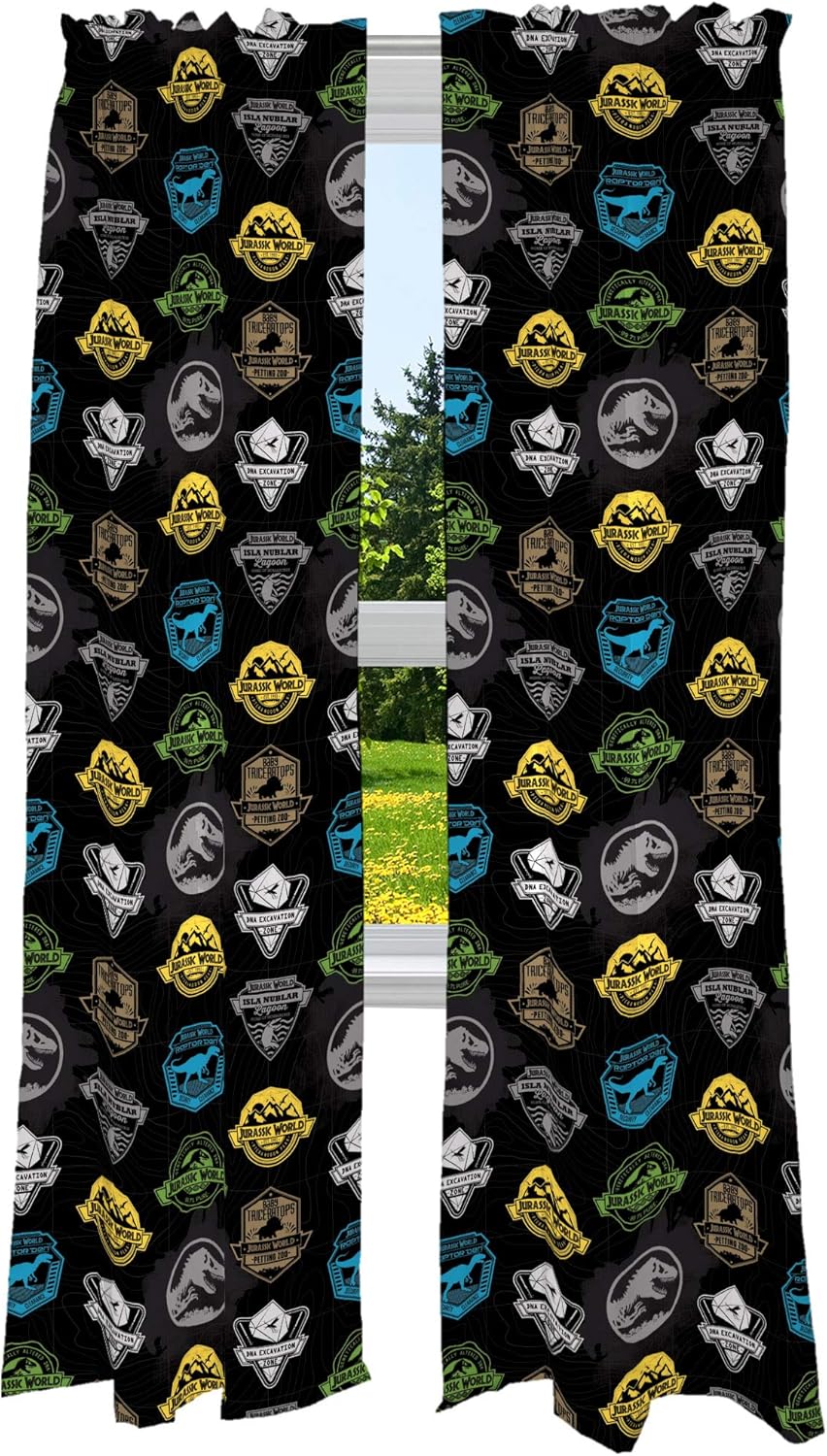 4 Pieces Jurassic World Window Panel Drapes Curtain Set