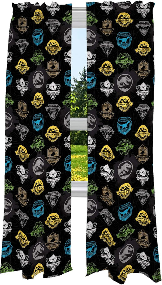 4 Pieces Jurassic World Window Panel Drapes Curtain Set