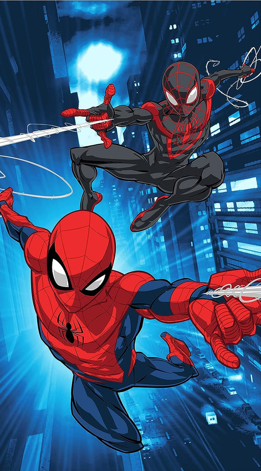 SkyMall Spiderman City Team Large Marvel Beach Towel 40" x 70"- Oversized Beach Bath Towel - for Kids Teens Adults