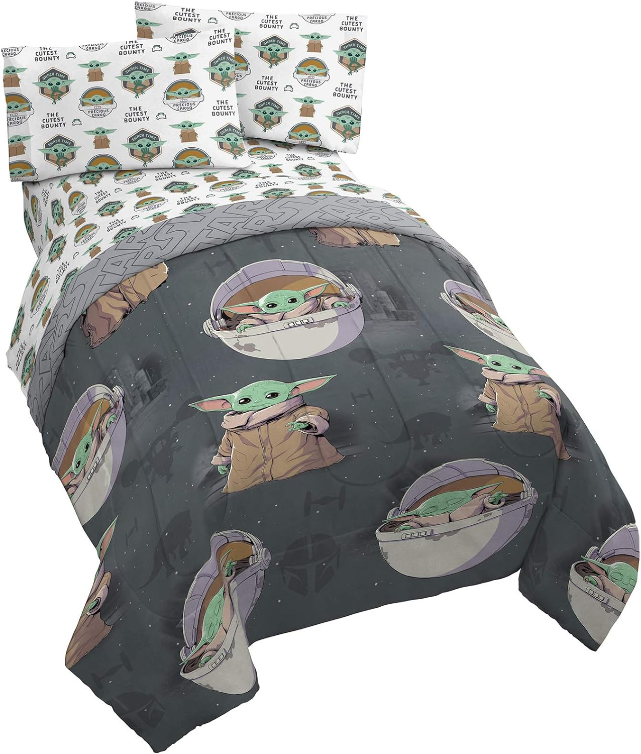 4 pieces Twin Star Wars The Child Bed in a Bag Bedding Set
