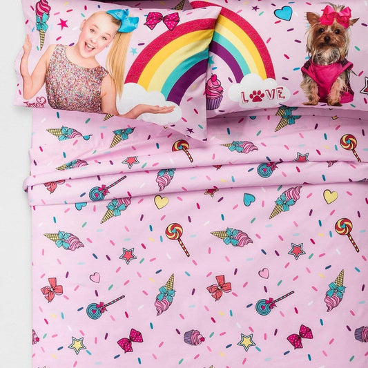 Jojo Siwa Rainbows and Unicorns Full Size Sheet Set