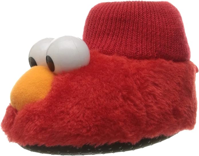 Sesame Street Unisex-Toddler ELMO Puppet Slipper, Red, 7/8 Child US Toddler