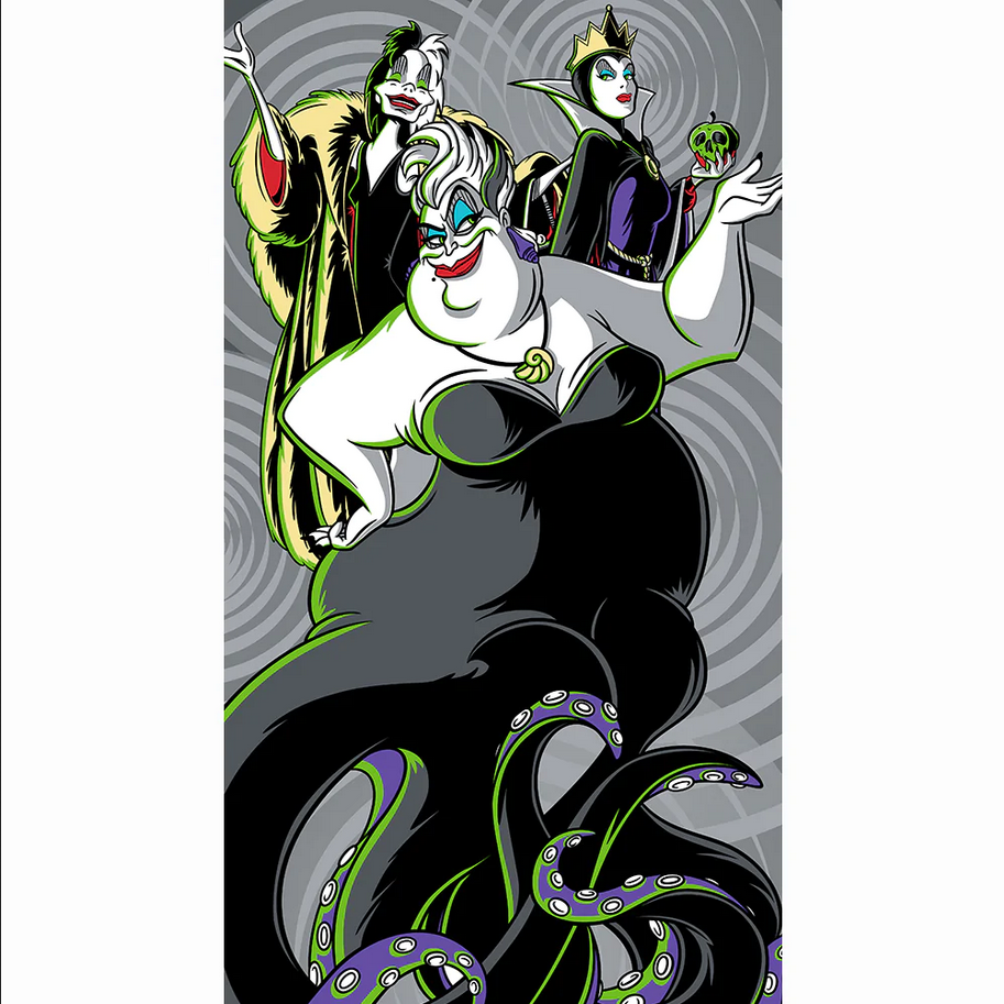 Oversized Beach Towel Villains Ursula Maleficent The Evil Queen 40" x 72"