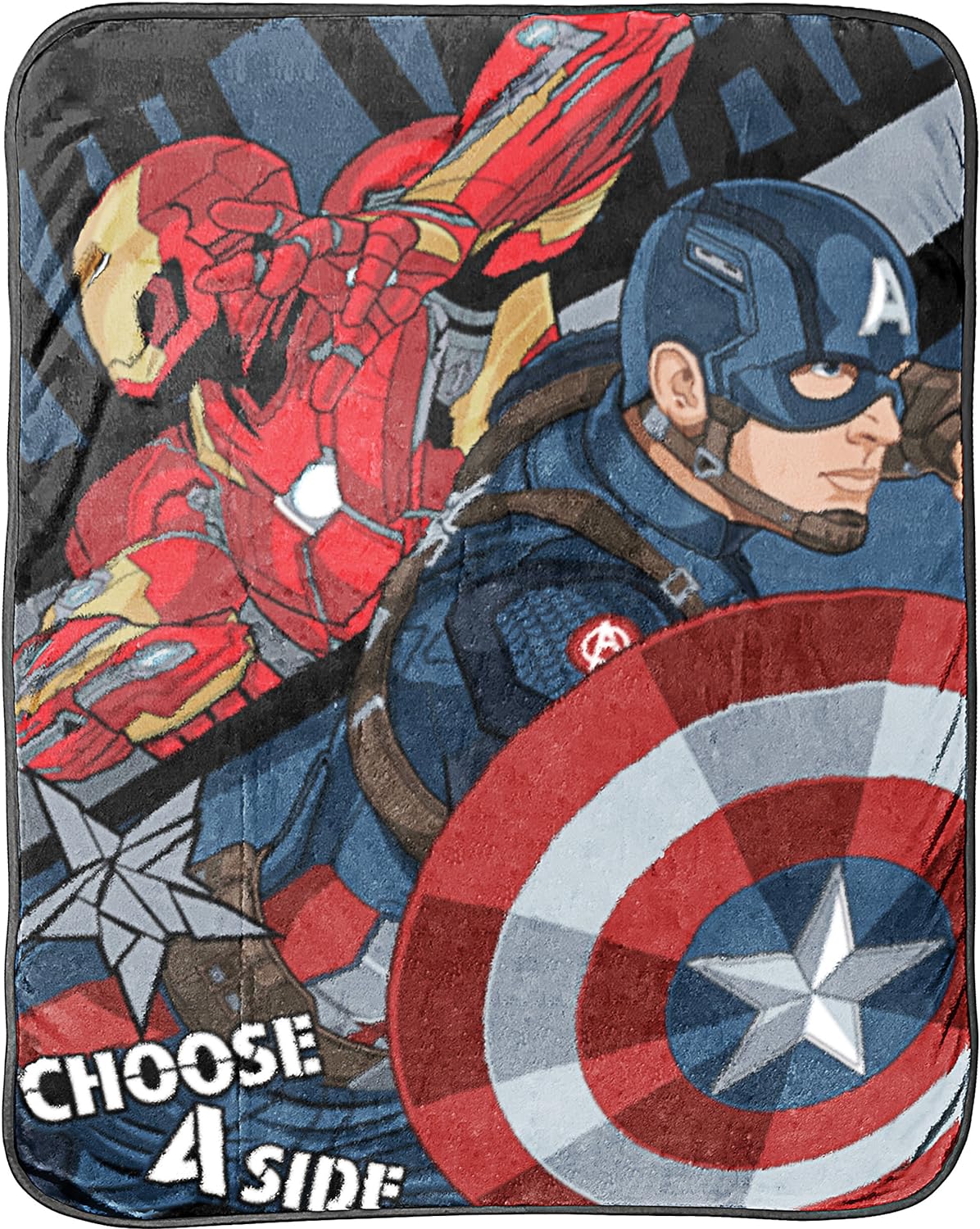 Marvel Captain America 'Civil War' Warriors Plush Blanket Fleece 46" x 60" Throw