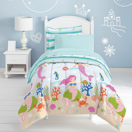 Full Dream Factory Mermaid 7-piece Bed in a Bag Bedding Set